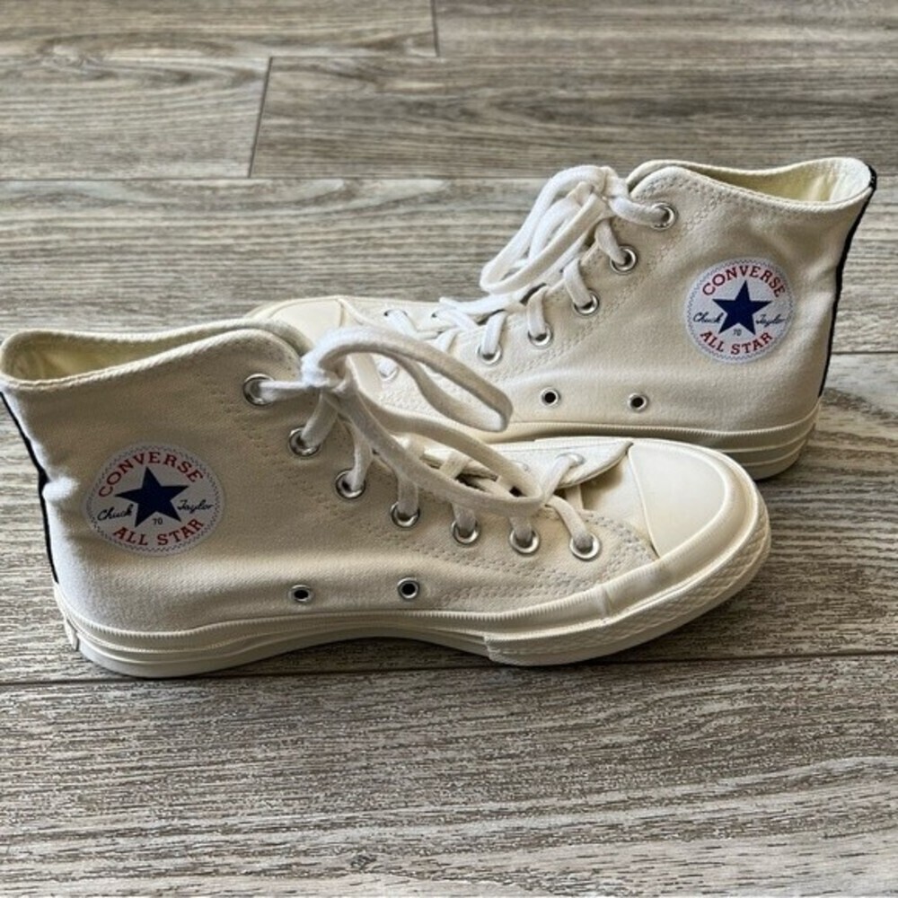 Converse x Comme des Garcons PLAY Chuck 70 High Top Heart Sneakers 6M 8W - Picture 8 of 16